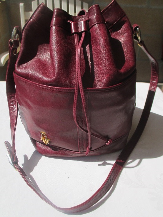 xxM1155M Vintage Christian Dior Burgundy Oxblood Leather Shoulder bag x